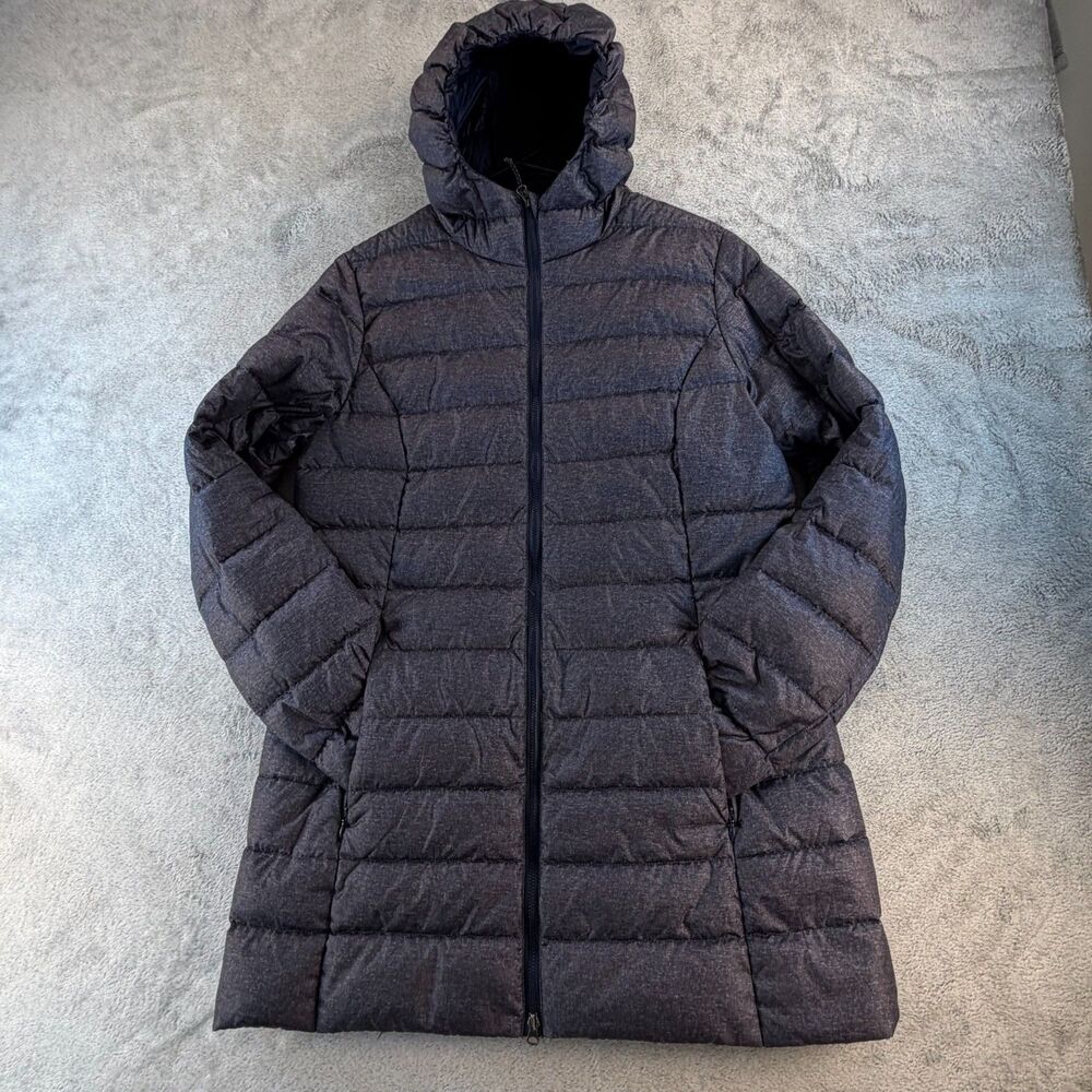 Eddie Bauer Down Puffer Coat Women’s Hooded Gray Medium